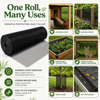 Black Hardware Cloth 1/2 in. x 4 ft. x 100 ft. 19-Gauge | Vinyl Coated Chicken Wire Mesh Roll, Chicken Wire Fencing, Garden Fencing, Rat Wire, Gopher Mesh