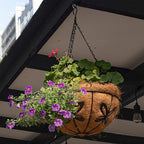 Hanging Baskets Planter for Plants, 2 Pack 12 Inch Round Metal Wire Hanging Flower Pots with Coco Coir Liner Chain, Plant Holder for Home Garden Balcony Decor