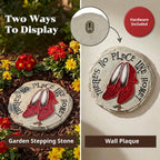 Spoontiques Ruby Slippers Stepping Stone - Wizard of Oz Decorative Garden Stone for Yard, Patio, Garden or Walkway - Outdoor or Indoor Home Decor