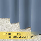 NICETOWN Stone Blue Blackout Bedroom Curtain 78 inch Length - Grommet Privacy Window Treatment Light Blocking Sound Reducing Thermal Drape for Living Room (1 Panel, W52 x L78)