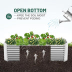 Land Guard 8×4×2 ft Galvanized Raised Garden Bed Kit, Galvanized Planter Raised Garden Boxes Outdoor, Large Metal Raised Garden Beds for Vegetables.