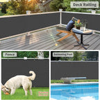 LOVE STORY Balcony Privacy Screen, 3'x11' Deck Shield Screen Fence Cover,UV Protection and Weather-Resistant,3 FT Height for Deck, Patio, Backyard, Outdoor Pool, Porch, Railing, Dark Grey