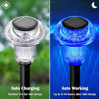 Solar Lights Outdoor Pathway Waterproof 12 Pack Color Changing LED Acrylic Mushroom Decorative Garden Lights for Yard Landscape Patio Outside Decorations