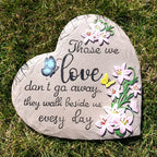 Heart Shaped Memorial Garden Stones, 10 inches Sympathy Garden Stone for Loved One, in Memory of Loved one Gifts, Resin Garden Stepping Stones Outdoor, Memorial Gifts (Heart Butterfly)