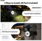 Solar Motion Light Outdoor, Solar Spotlight with Motion Sensor | IP67 Waterproof Solar Security Light, 360° Rotatable, Wall Mount or Ground Stake for Yard, Garden, Driveway (1 Pack, 1300LM)