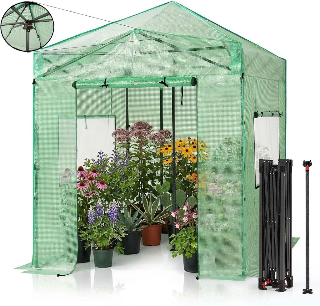 crown shades 8x6 walk-in pop-up greenhouse for outdoors, main product view