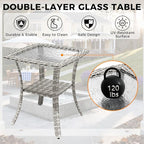 8-Seat Modern Patio Furniture Set with Swivel Rocking Chairs, Thick 4″ Cushions, Dual-Strand Wicker Rattan, Rust-Resistant Steel Frame – Outdoor Conversation & Modular Sectional,Beige