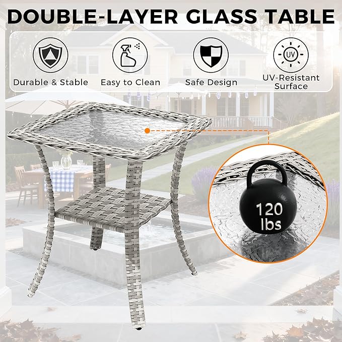 14-Seat Modern Patio Furniture Set with Swivel Rocking Chairs, Thick 4″ Cushions, Dual-Strand Wicker Rattan, Rust-Resistant Steel Frame – Outdoor Conversation & Modular Sectional,Gray