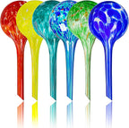 Plant Watering Globes Set of 6 - Small Glass Self Watering Bulbs Up to 5 Days of Irrigation - for Indoor & Outdoor Plants - Multicolor, Automatic, Glass Watering Bulbs for Daily Use, Watering Devices