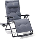 EVER ADVANCED Aluminum Zero Gravity Chair, 2.4" Padded, 350 lb Capacity | Oversized Reclining Lounge Chair with Adjustable Headrest and Side Table, Foldable for Camping, Patio, Lawn and Indoor Use