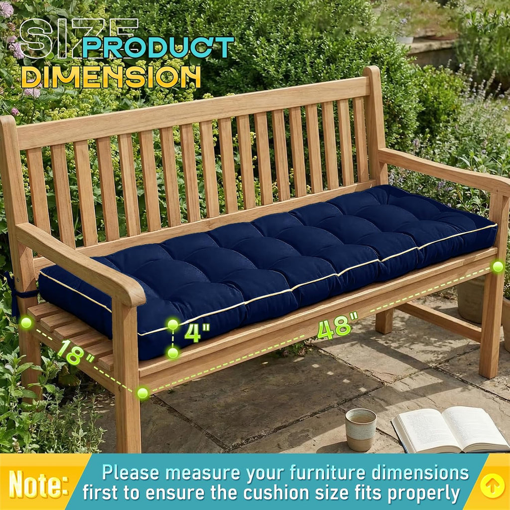 outdoor bench cushion, tufted patio seat pad for, package contents
