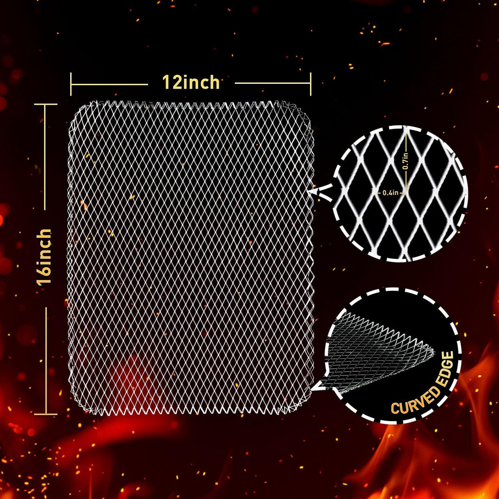 10 Pcs Disposable Grill Topper,16x12 Inch Grill Mesh Mat Disposable Pans,Non-Stick BBQ Aluminum Mats for Outdoor Grills, Easy to Clean