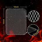 10 Pcs Disposable Grill Topper,16x12 Inch Grill Mesh Mat Disposable Pans,Non-Stick BBQ Aluminum Mats for Outdoor Grills, Easy to Clean
