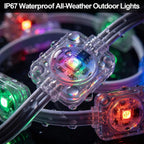 100FT Smart Permanent Outdoor Lights Eaves String | IP67 waterproof, APP & remote control, LED roofline lighting for Christmas and daily decor