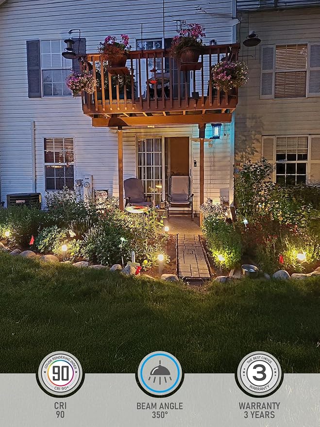 LEONLITE LED Low Voltage Landscape Pathway Lights, 3W 12V AC/DC Path Lighting, CRI90+, IP65 Waterproof, ETL Listed, Oil Rubbed Bronze Aluminum Housing, 3000K Warm White, Pack of 4