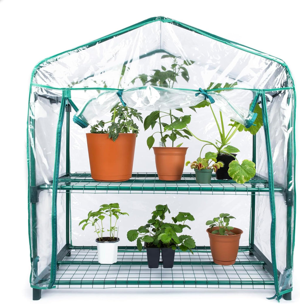 educational insights greenthumb portable greenhouse, small grow tent shown in use