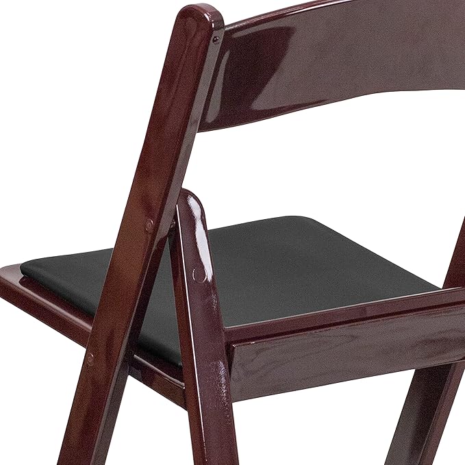 Flash Furniture Hercules™ Series Folding Chair - Red Mahogany Resin – 1000LB Weight Capacity Comfortable Event Chair - Light Weight Folding Chair