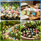 CCINEE 100pcs Luminous Mini Resin Animals, Tiny Glow in The Dark Figures to Hide Miniature Unicorns Ducks Figurines Fairy Garden, Micro Landscape, Aquarium, Party Favors & Craft Decor