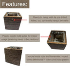 LaLaGreen Wood Planter Boxes for Plants (4x4 Inch, 8 Pack) Small Square Wall Mounted Planters for Indoor Plant, Herb Wooden Box Hanging Flower Pot Plant Holder Outdoor Fence Vertical Garden Home Decor