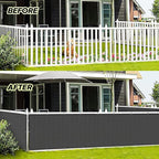 LOVE STORY Balcony Privacy Screen, 2.5'x5' Deck Shield Screen Fence Cover,UV Protection and Weather-Resistant,3 FT Height for Deck, Patio, Backyard, Outdoor Pool, Porch, Railing, Dark Grey