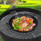 Charkettle 14" Cast Iron Wok with Handles for Gourmet BBQ System Grill | Maintains Food Flavor, Pre-Seasoned, Nonstick, Compatible with Weber Gourmet BBQ System, Campfire and Rocket Stove Use