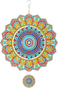 Wind Spinner Mandala Peacock, 12inch Stainless Steel Metal Wind Spinners Outdoor Hanging, 3D Wind Sculptures Kinetic Yard Art Decoration Garden Ornament Indoor Décor Gift for Women Men Holidays