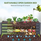 Ohuhu 6x3x1.5FT Metal Raised Garden Bed Outdoor, Reinforced Galvanized Steel Rustproof Planter Box, 100% Non-Toxic, 202 Gal Large Capacity Heavy Duty Raised Beds for Growing Vegetables Flowers Herbs