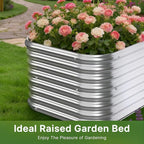 4 PCS Galvanized Raised Garden Bed Outdoor, Metal Garden Bed for Vegetables, Above Ground Garden Box for Flower, Steel Raised Beds for Gardening - 2FT