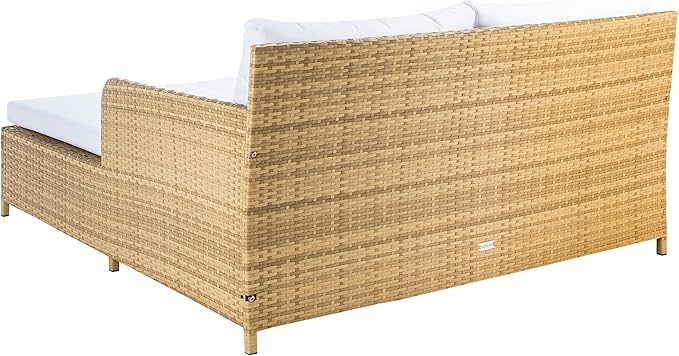 SAFAVIEH Outdoor Collection Cadeo Natural/White Cushion Daybed PAT7500D