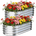 galvanized raised garden bed outdoor, 4x2x1ft(2pack) metal heavy, main product view