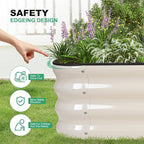 1MORE Raised Garden Bed - 4X2X1 Galvanized Planter Box for Outdoor Gardening and Planting, Ideal for Vegetables and Plants.White-1Pcak