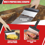 Griddle Cleaning Kit for Blackstone, Scraper, Scour Pads, Grill Brush 18Pcs | Blackstone griddle accessories. Cast iron cleaner & pumice stone bricks for outdoor BBQ, camping, backyard flat top grills.