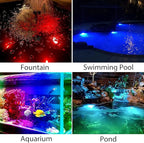 Solar Pond Lights, 18 LED Super Bright RGB LED Underwater Spotlights Color Changing Submersible Pond Light IP68 Waterproof Fountain Lights for Fish Aquarium Tank Garden Yard Pool (2-in-1)