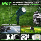 Spotlight Outdoor – 120V Plug-In, 6500K Cool White LED Landscape Lighting with RGB Purple 4 Color Lenses for Yard, Garden, Lawn & Tree Decor on Holidays&Everyday, IP67 Waterproof (1 Pack,Green)