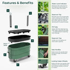 permasteel self-watering garden bed, rolling planter for vegetables on a desk or shelf