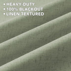 H.VERSAILTEX Linen Curtains 100% Blackout Curtains for Bedroom 102 inch Long Full Light Blocking Nature Linen Blended Window Curtains for Living Room Nickel Grommet (2 Panels, Heathered Tea)