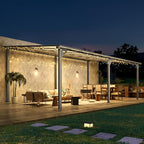 AECOJOY 20' x 12' Gazebo for Patio, Large Wall-Mounted Hard Top Lean-to Gazebo Pergola with Roof 12' x 20' on Clearance, Heavy Duty Patio Awnings for Decks, Backyard