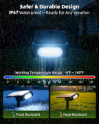 EZVALO Solar Spot Lights Outdoor IP67 Waterproof, Adjustable Solar Landscape Lights, 3 Lighting Modes Solar Spotlights for Outside Yard Garden Plant Trees Pathway Flag (Cool White-4Pack)