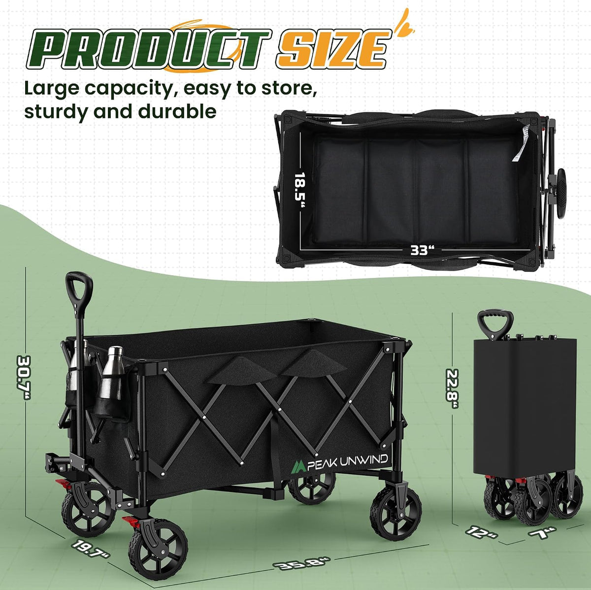 wagons carts foldable,collapsible wagon with wheels,450lbs heavy duty shown in use