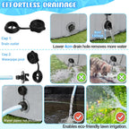 Dog Kiddie Pool for Small Medium Large Dogs, Multiple Pets, 63" Gray | Includes Repair Patches, Non-Slip Bottom, Scratch-Resistant, Collapse Prevention, Indoor & Outdoor Use, Easy Maintenance