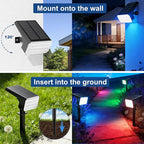 LANSOW Solar Spot Lights Outdoor Color Changing, 2 Pack/7 Modes Waterproof Solar Christmas Landscape Spotlights, LED Solar Powered Flood Lights for Yard Garden Pathway Outside Halloween, Auto ON/Off