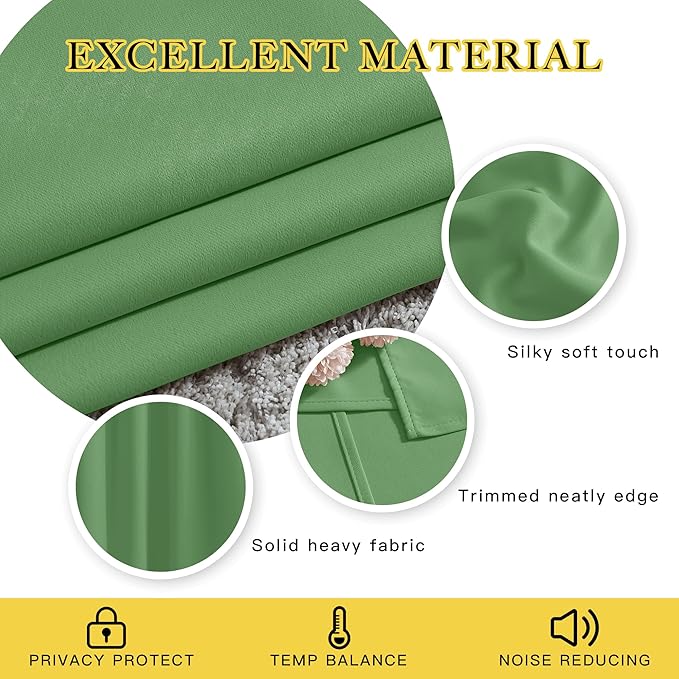 NICETOWN Bedroom Curtain Room Darkening Drapery 102 inches Length - Home Fashion Thermal Insulated Grommet Room Darkening Curtain for Living Room (Froest Green, 1 Panel, 52 x 102 inches)