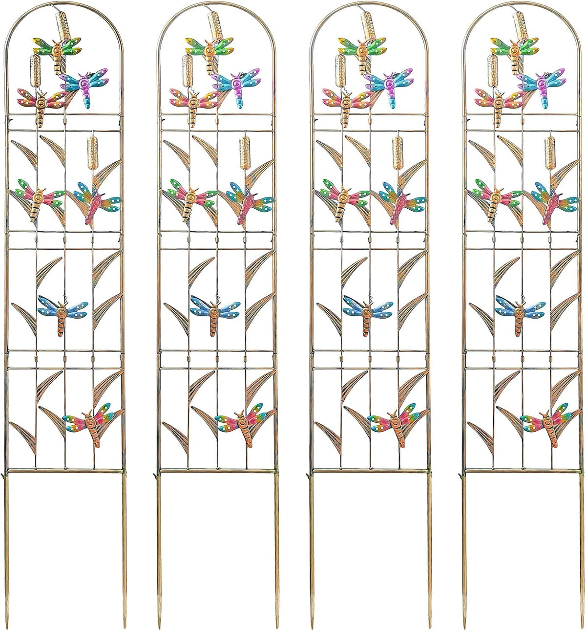 aboxoo 4-pack dragonfly metal garden trellis for climbing, main product view