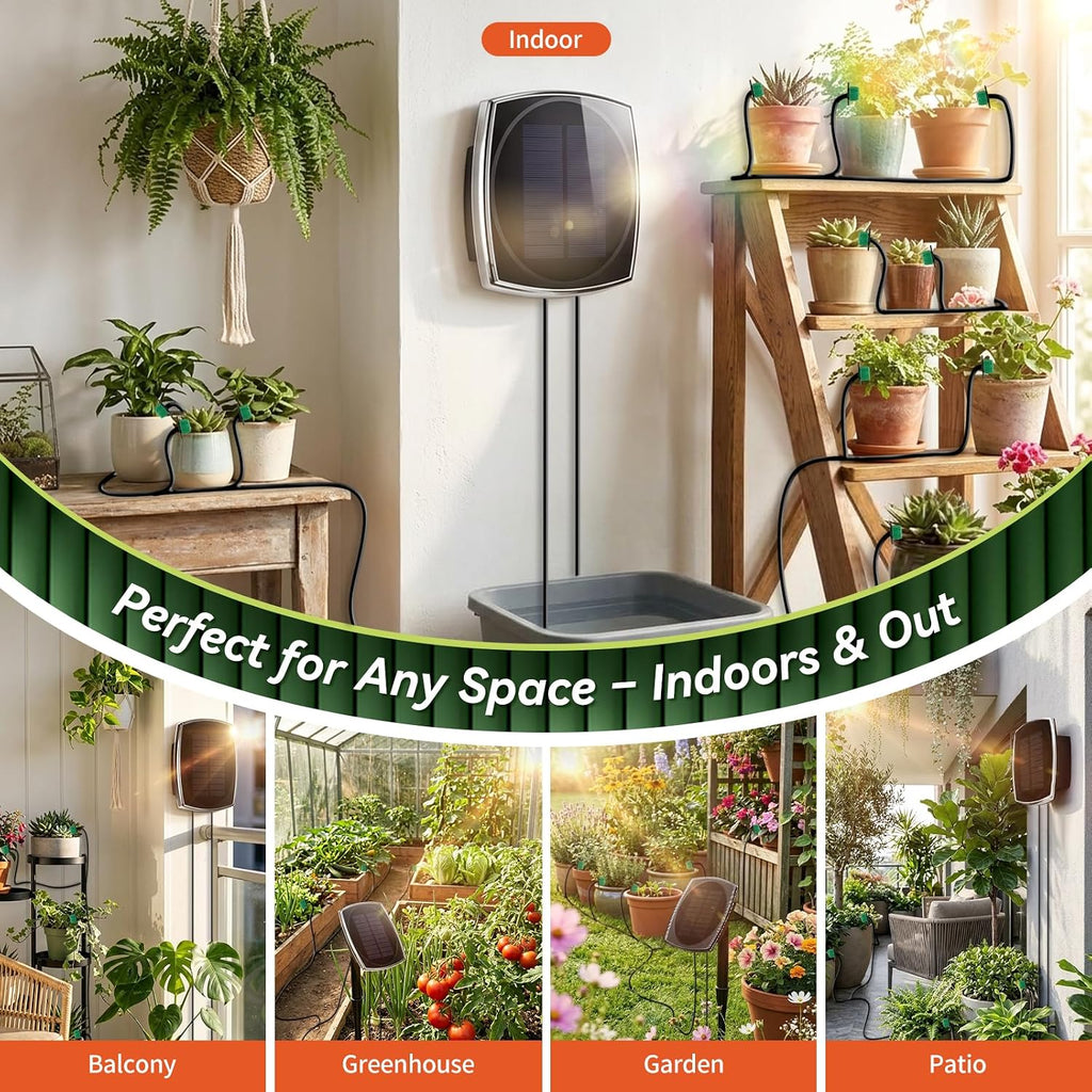 49.21ft solar drip irrigation system kit, automatic watering, view 9