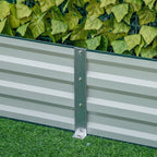 Outsunny Galvanized Raised Garden Bed, 8' x 3' x 1' Metal Planter Box, for Growing Vegetables, Flowers, Herbs, Succulents, Green