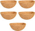 Coco Liners for Planters, 5 Pack 14 Inch Round Hanging Basket Liners, 100% Natural Coconut Fiber Replacement Liners for Hanging Baskets Planters Flowers