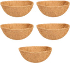 Coco Liners for Planters, 5 Pack 14 Inch Round Hanging Basket Liners, 100% Natural Coconut Fiber Replacement Liners for Hanging Baskets Planters Flowers