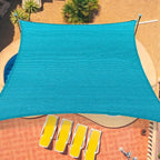 8'x12' Sun Shade Sail Curved Commercial Outdoor Shade Cover Turquoise Rectangle Heavy Duty Permeable 185GSM UV Block Sunshade for Backyard Yard Deck Patio Garden Outdoor Activities and Facility