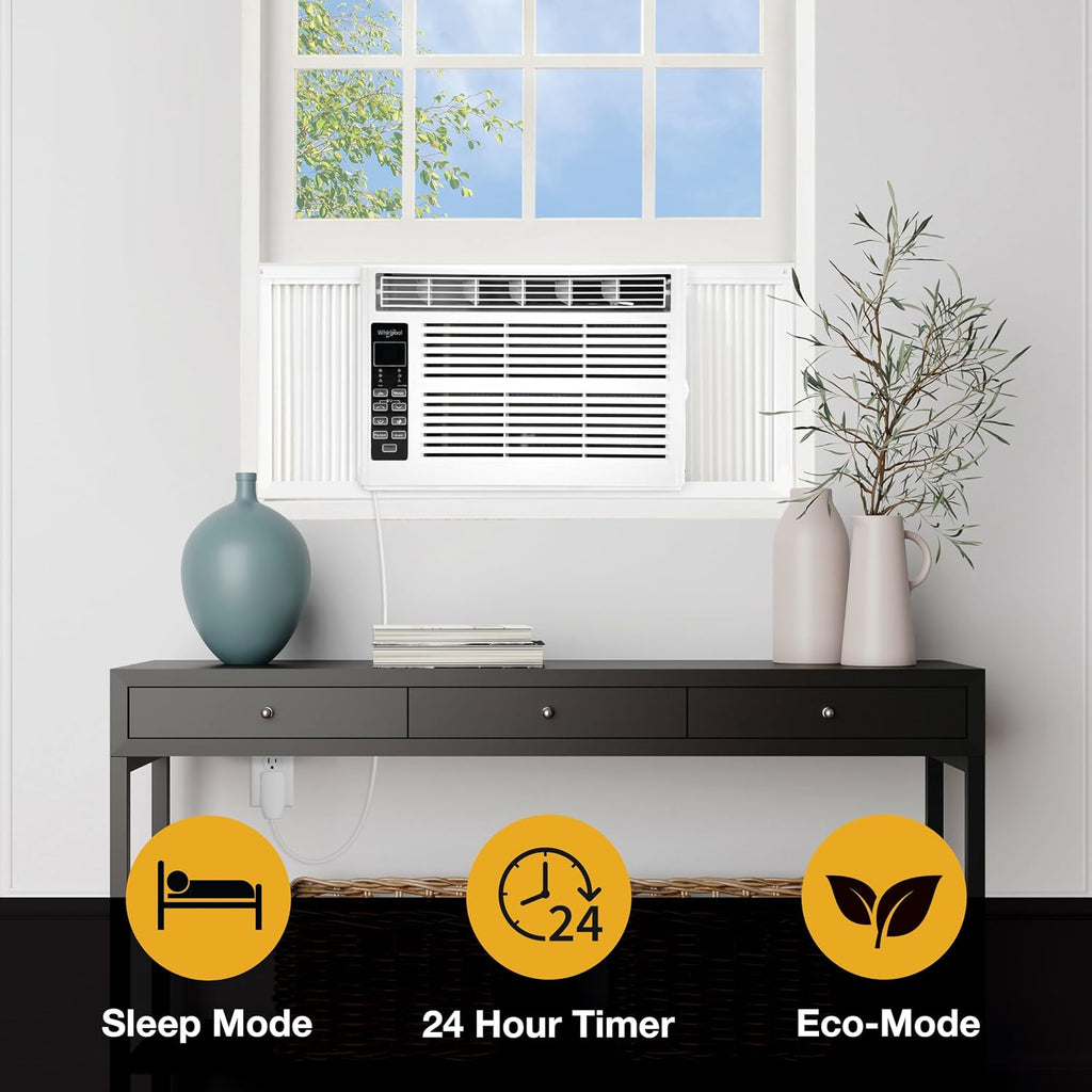 whirlpool 6,000 btu window air conditioner with dehumidifier, view 10