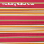 SUNCREAT Double Hammock Quilted Fabric Swing with Spreader Bar, Detachable Pillow, 55” x79” Large Hammock, Red Stripes